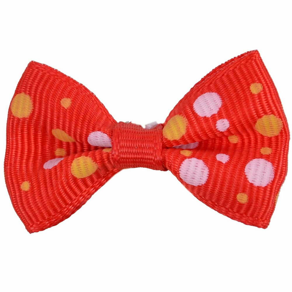 Handmade dog bow red with polka dots by GogiPet