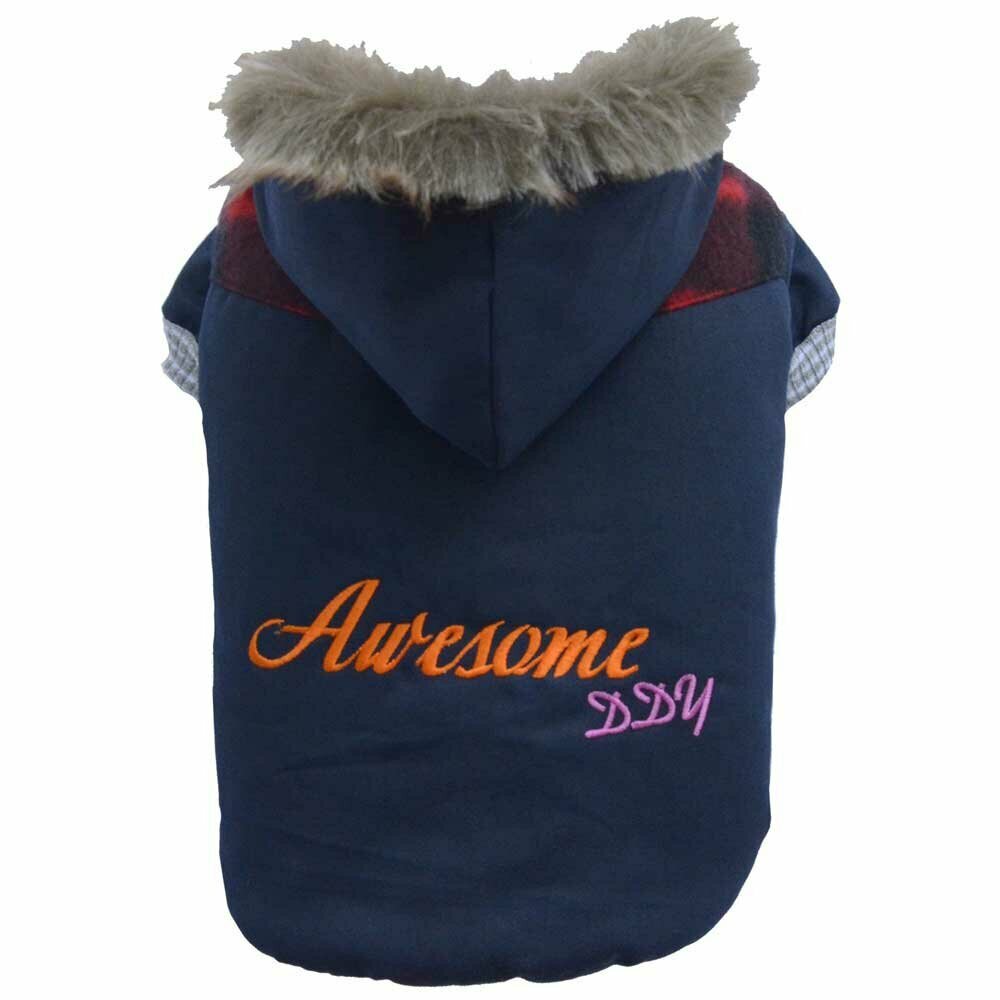 Warm dog jacket by DoggyDolly Austria with hood and 2 sleeves