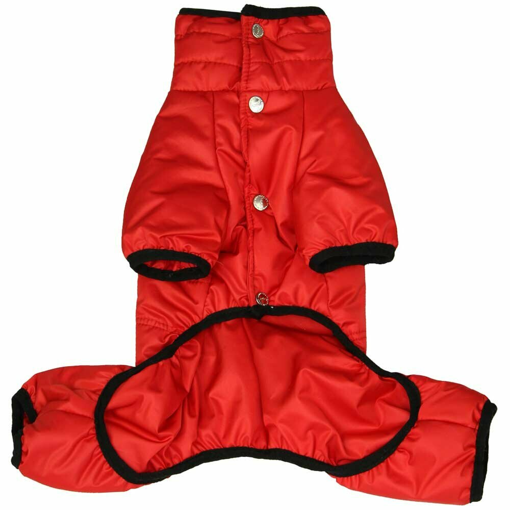 Red snowsuit for dogs - the extra warm dog clothes