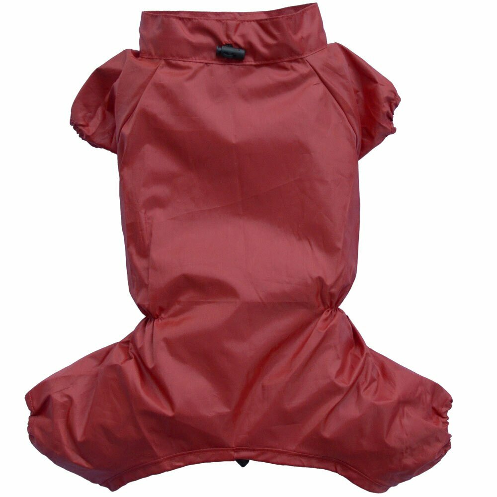 Red raincoat for dogs without hood with 4 legs by DoggyDolly DR030