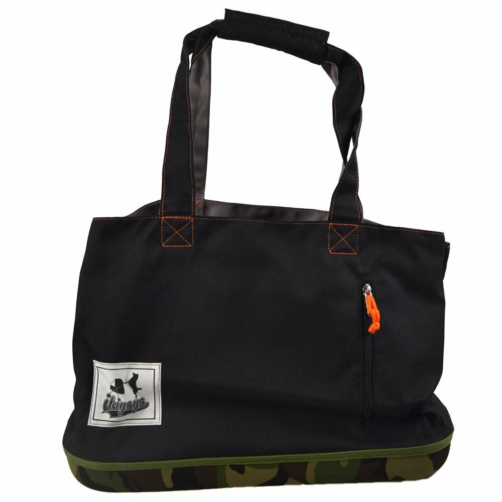 Comfortable dog carrier in green camouflage