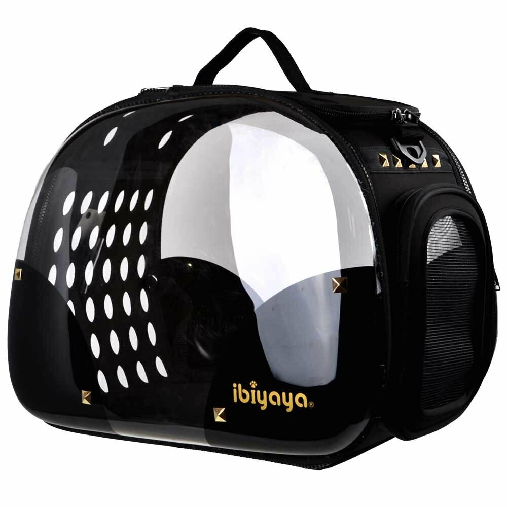 High quality dog carrier in resin with golden rivets