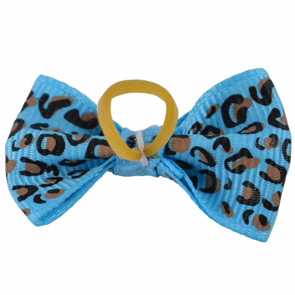 Dog bow with hairband Leo light blue by GogiPet