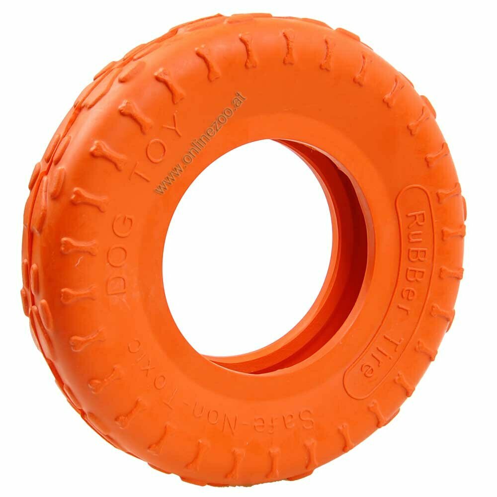 Dog toy with 20 cm Ø - orange car tires as a dog toy
