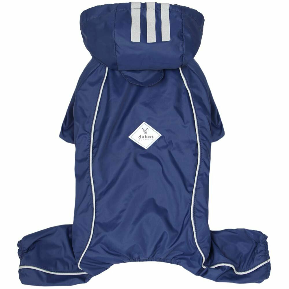 Blue dog raincoat with detachable hood