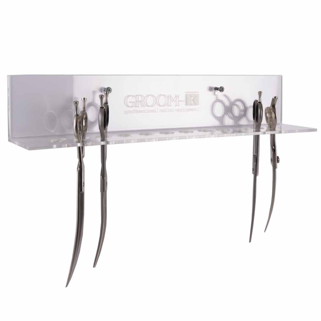 Practical plexiglass wall mount for dog scissors and accessories