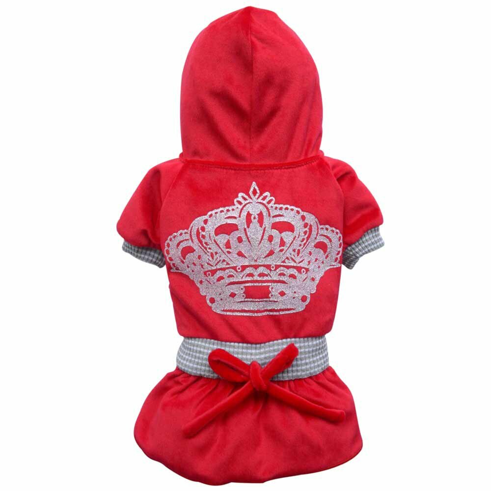 Dog dress Nicki red with crown