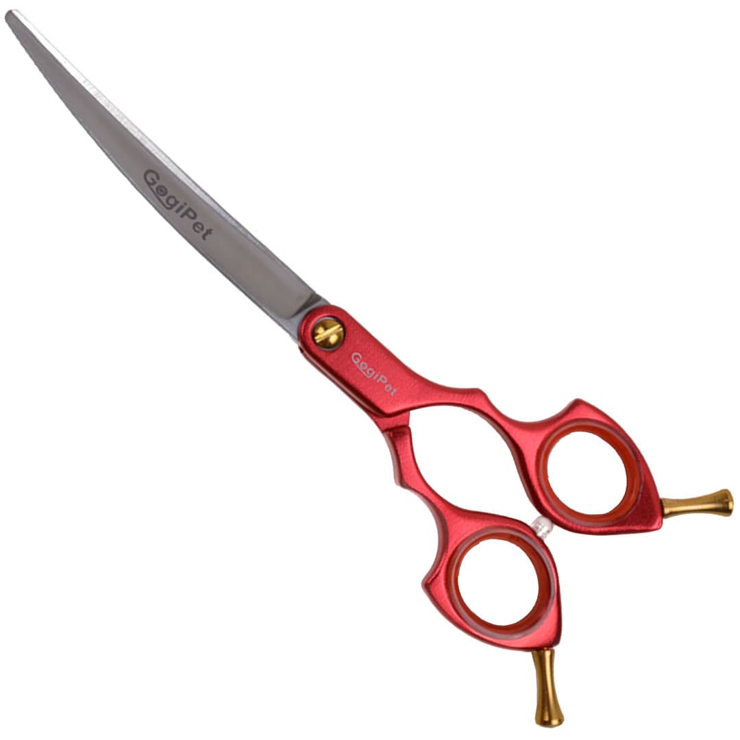 GogiPet Elite Japan steel scissors curved 17 cm 6.5 inch, aluminum handle