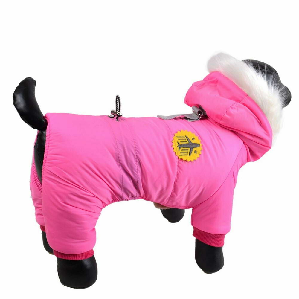 Pink flying jacket for dogs