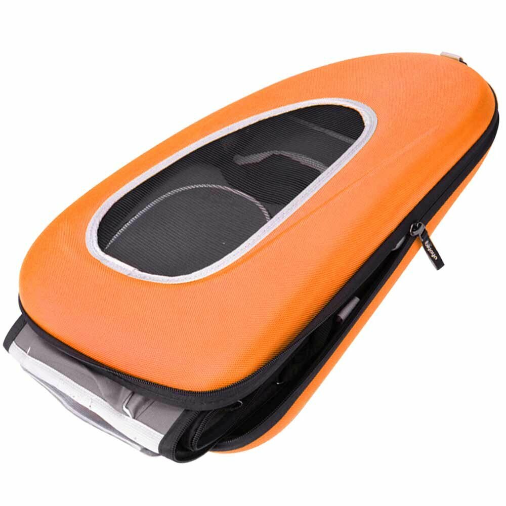 Flat collapsible dog carrier orange