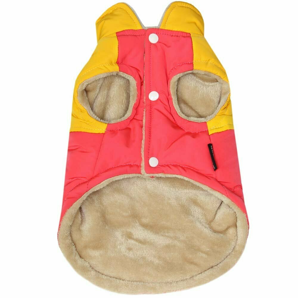 GogiPet ® dog clothes for winter Pink Yellow - Premium Dog coat