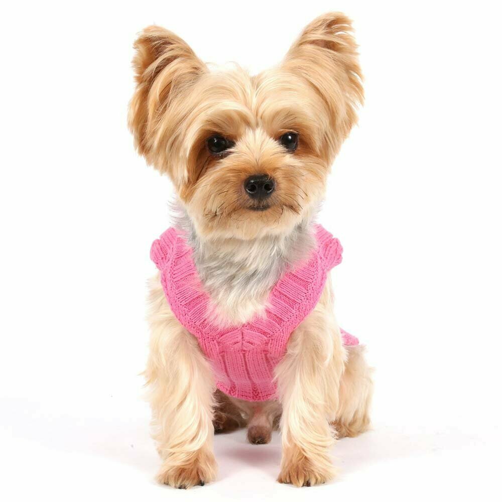 warm knit sweater for dogs Pink