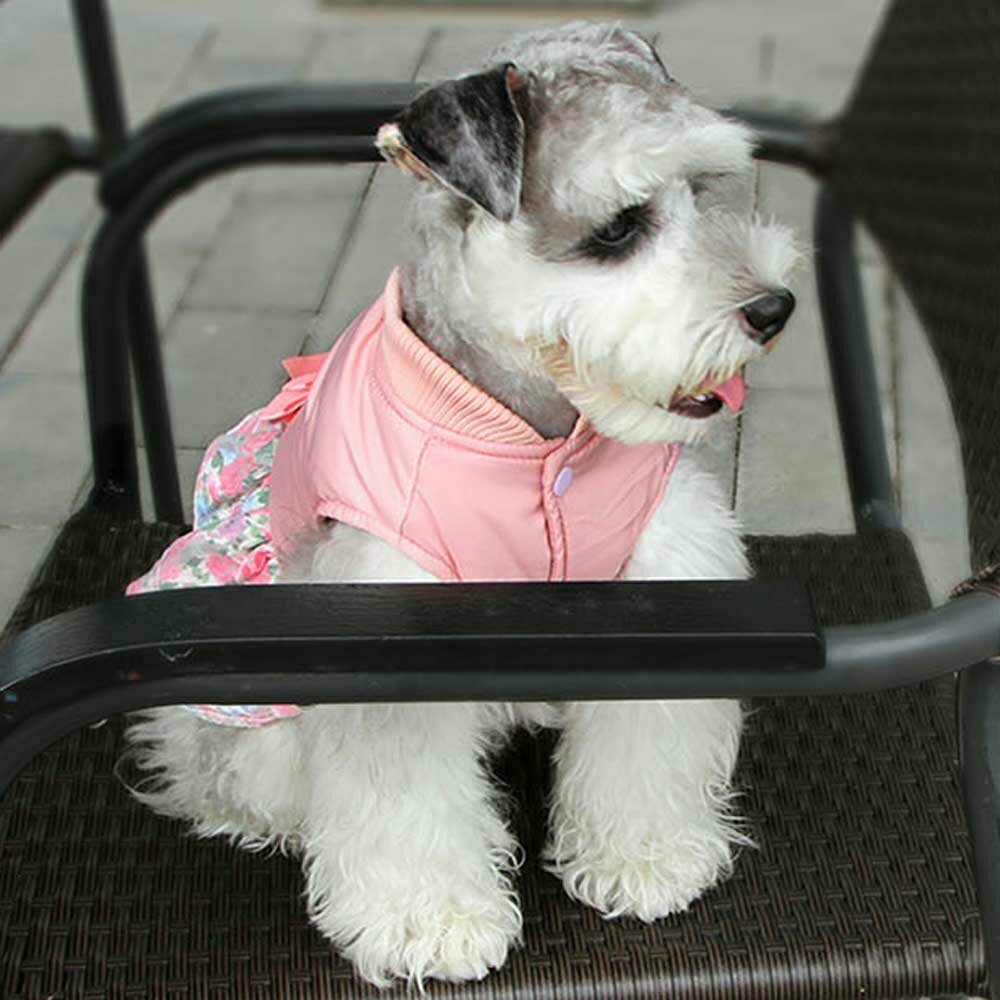 Pink dog dress - warm dog dress