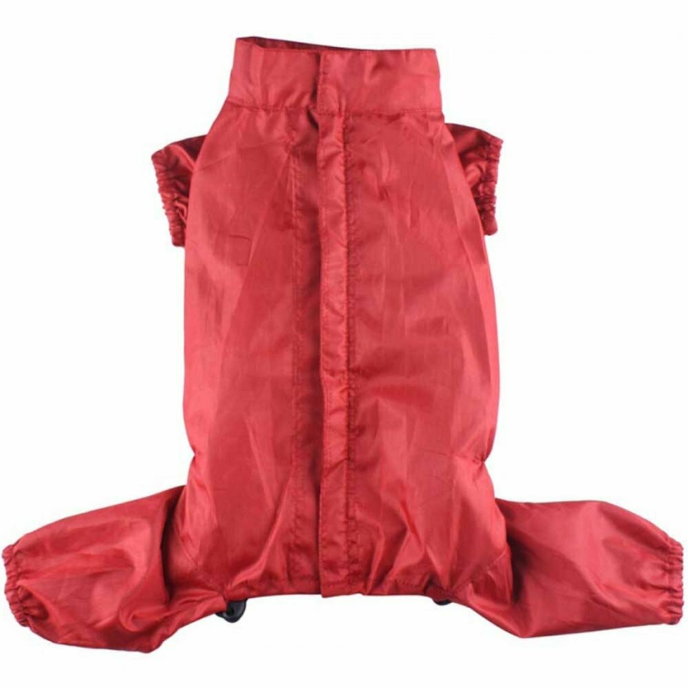 4 legged raincoat for dogs red without hood by DoggyDolly DR035