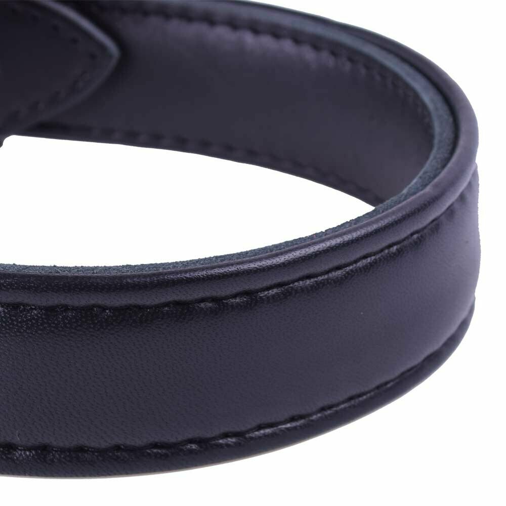 Dog collar with 2 leather layers robust and soft