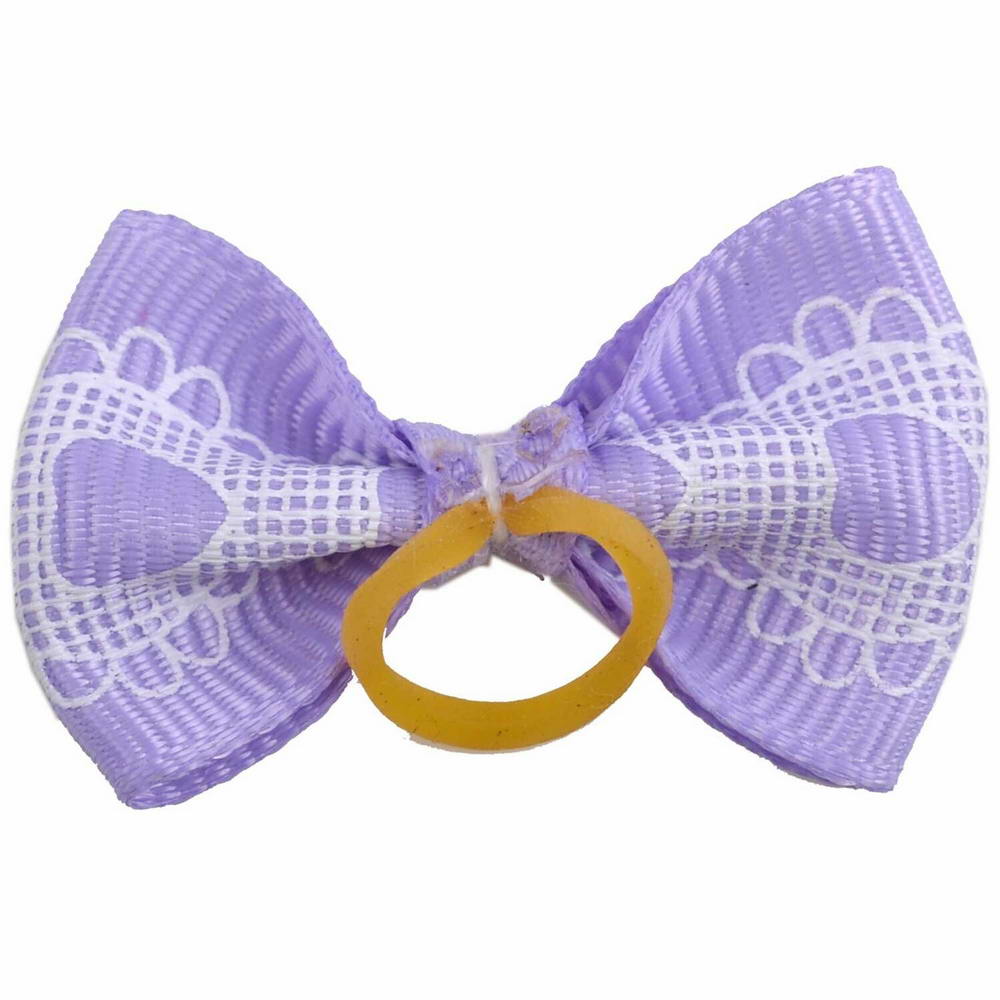 Dog hair bow rubberring "Chiquita purple" by GogiPet