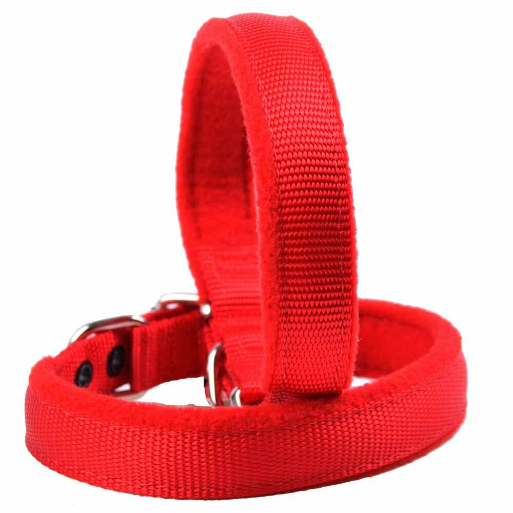 Soft red dog collars for small dogs and large dogs