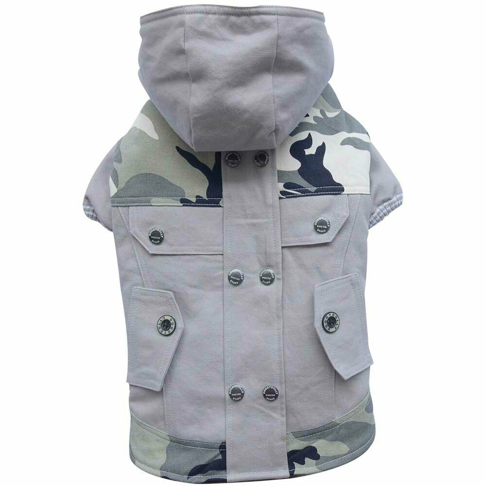 grey dog jacket - warm dog clothes by DoggyDolly Clothing