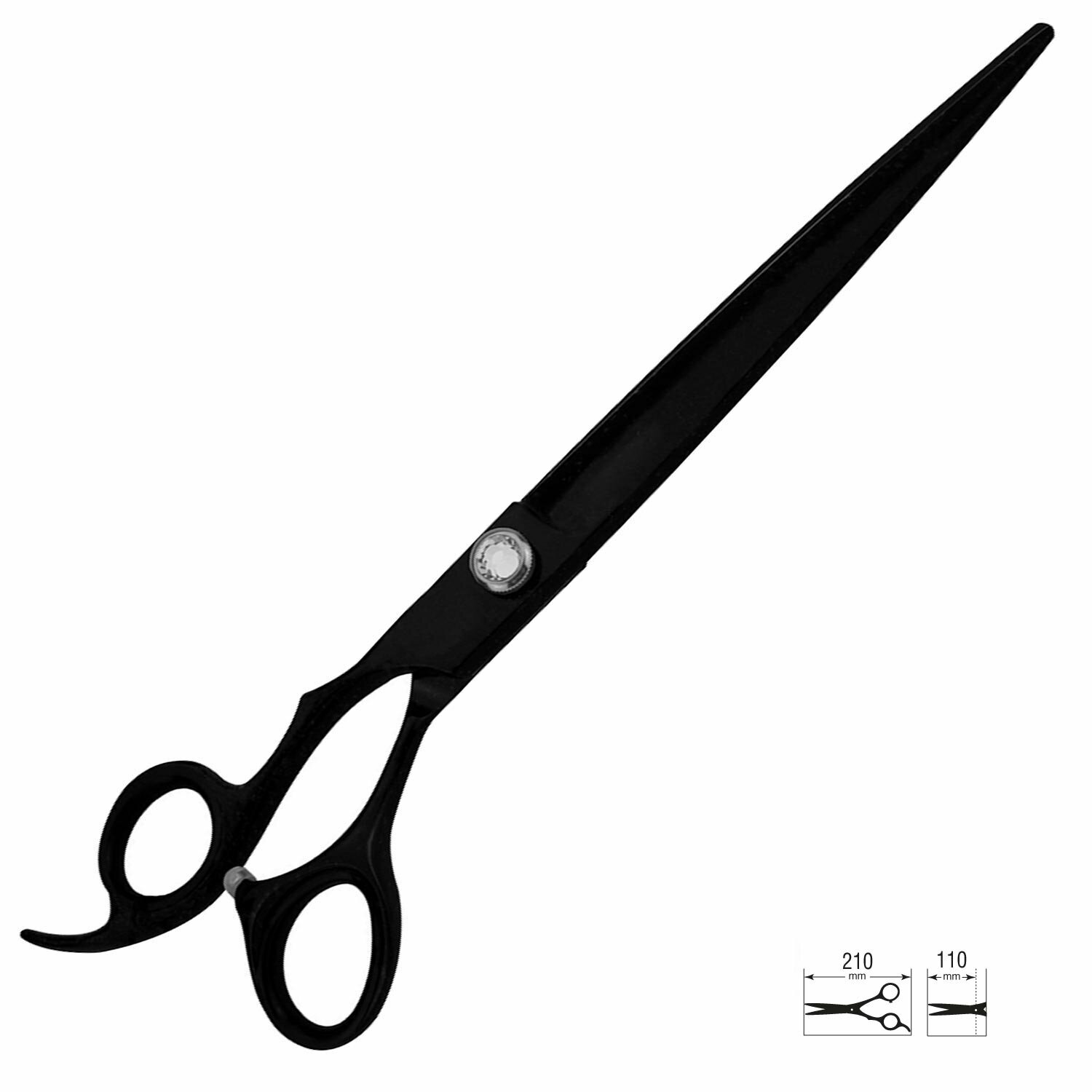 Left handed scissors 21,5 cm Black Titan