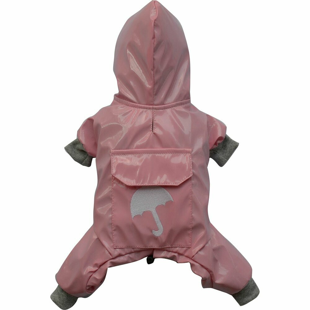 Lined pink dog raincoat with 4 legs by DoggyDolly DR051