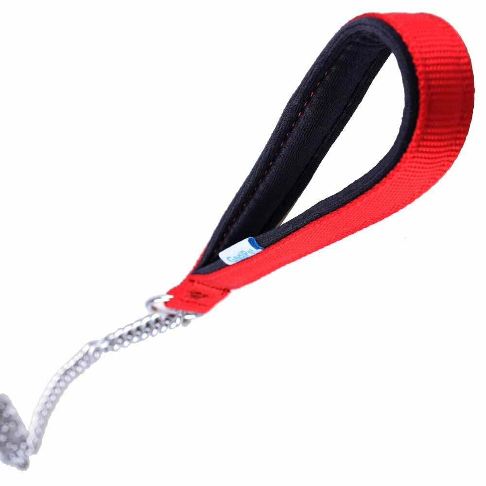 GogiPet chains dog leash with red padded handle