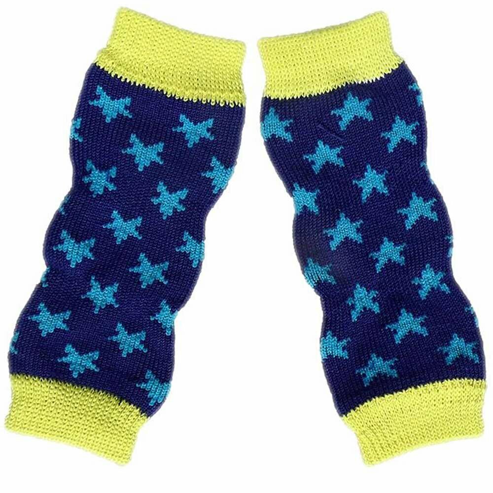 Leg warmer for dogs blue with Stars