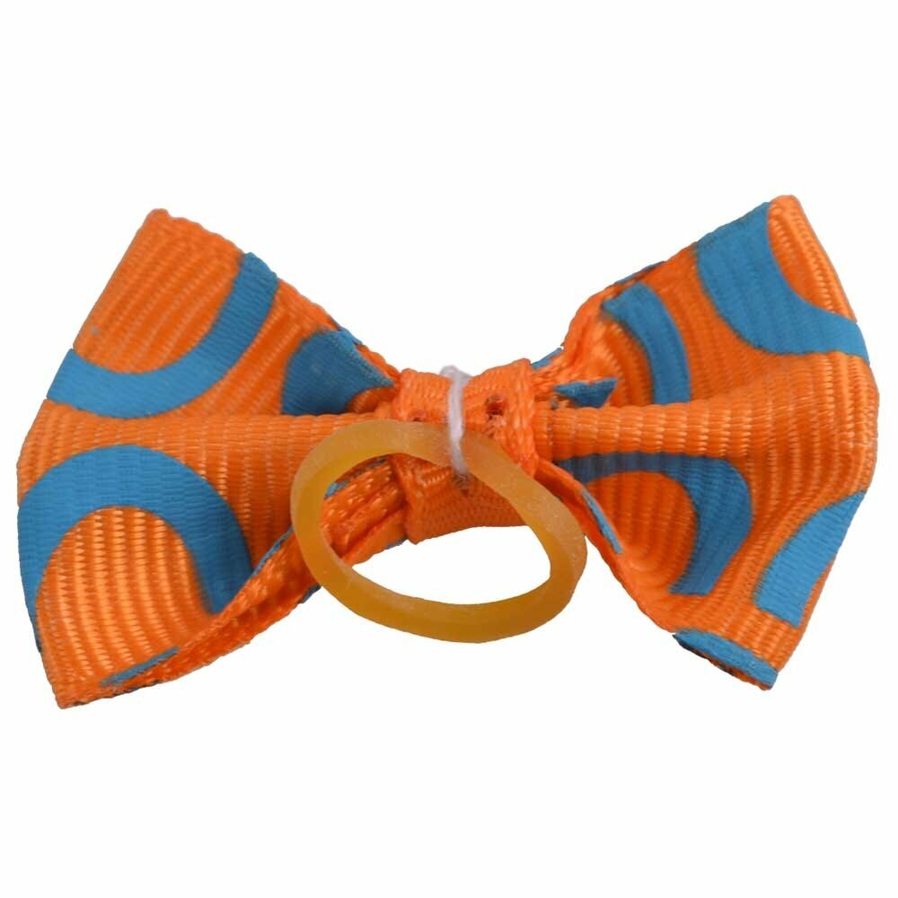 Dog hair bow rubberring "Camila orange" by GogiPet