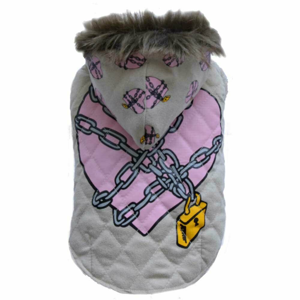 for dogs Quilted Jacket - hot dog clothes grey jacket