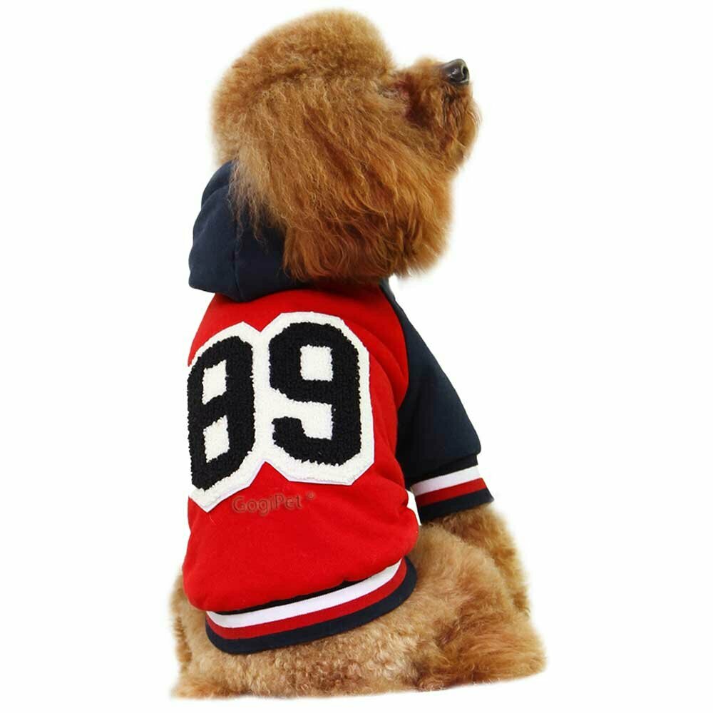 Red Baseball dog jacket for the winter 89 - GogiPet dog clothes
