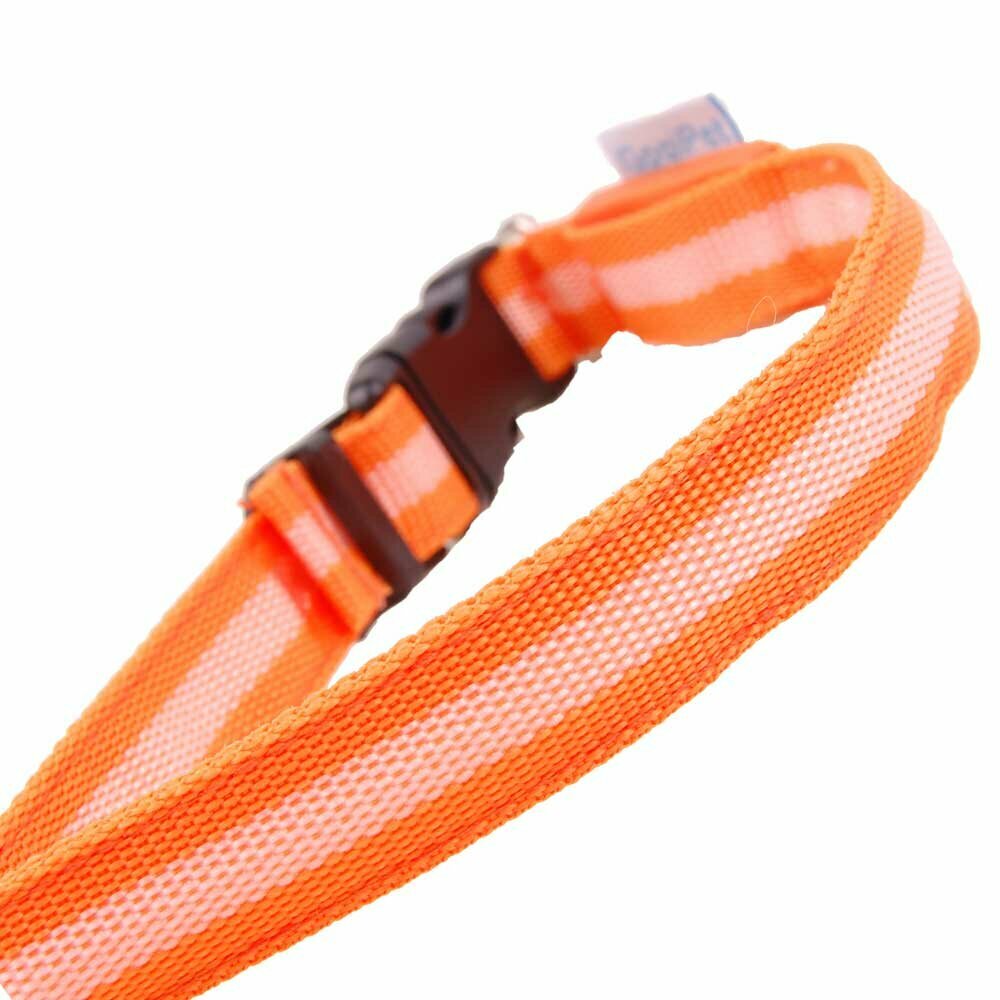GogiPet ® Slim Line flashing dog collar Orange L