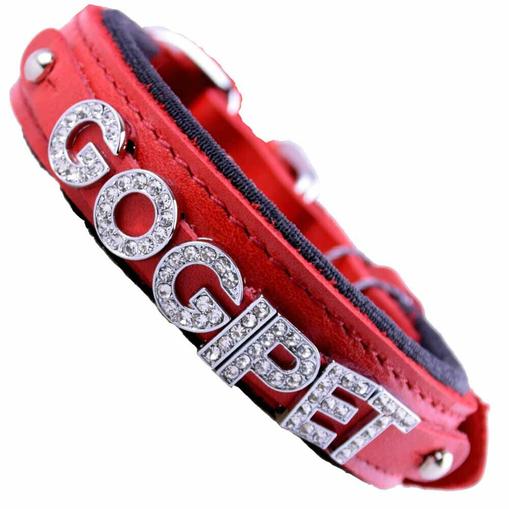 Glittering rhinestone letters for the individual name dog collar