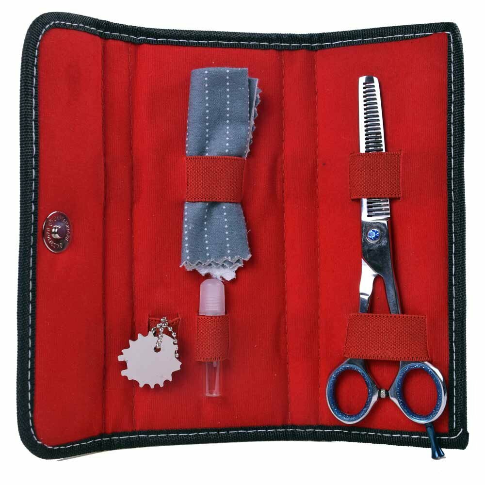 Thinning scissor including tools for groomer needs