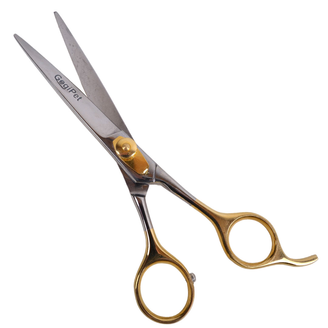 GogiPet Golden eye Japanese steel Basic dog scissors with adjusting screw 19 cm 7,5 inch straight