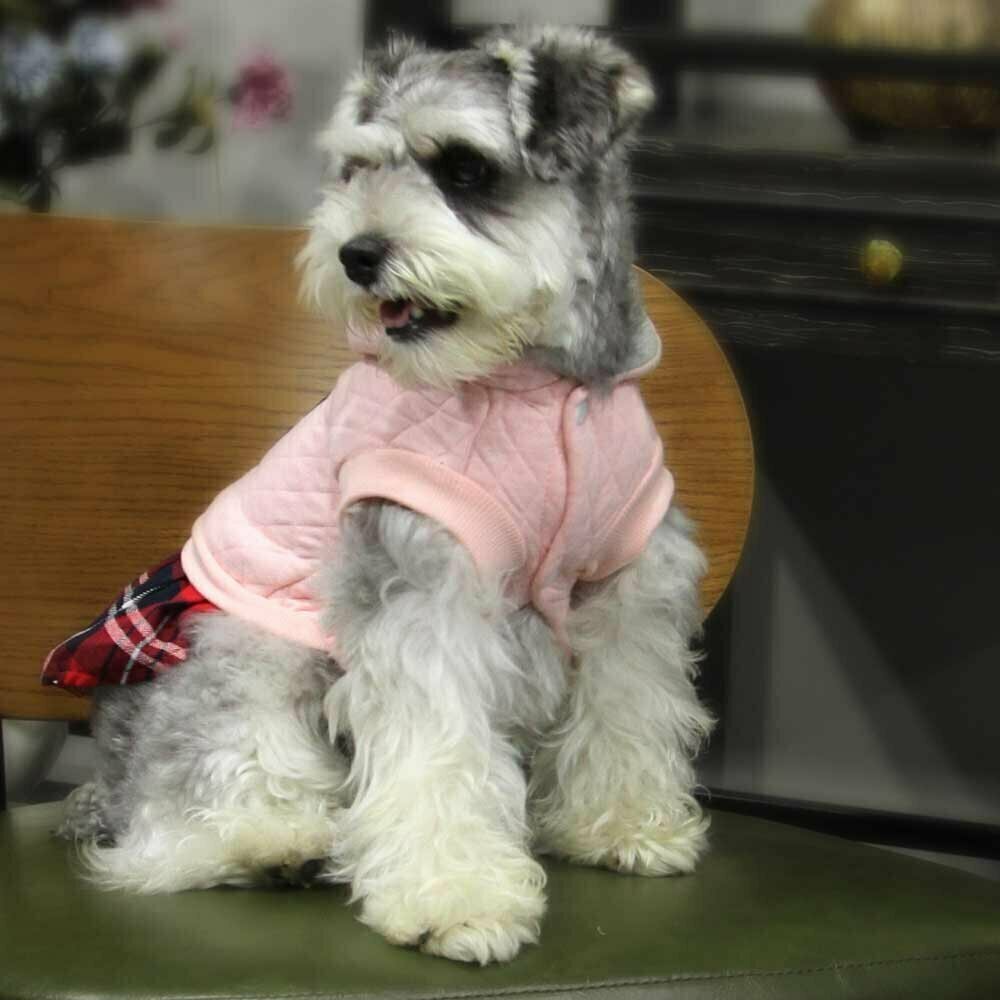 Sporty pink dog dress "Pierrette" for the winter