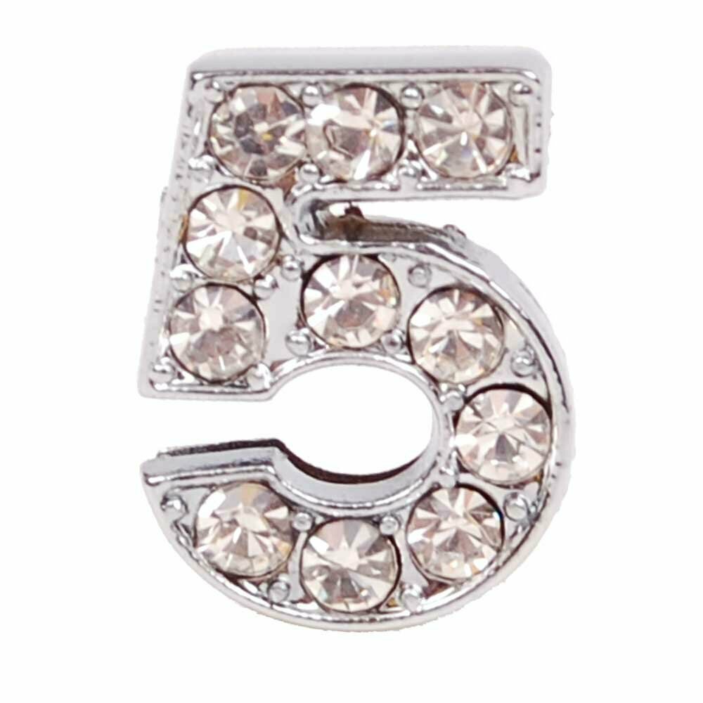Rhinestone number 5 with 14 mm