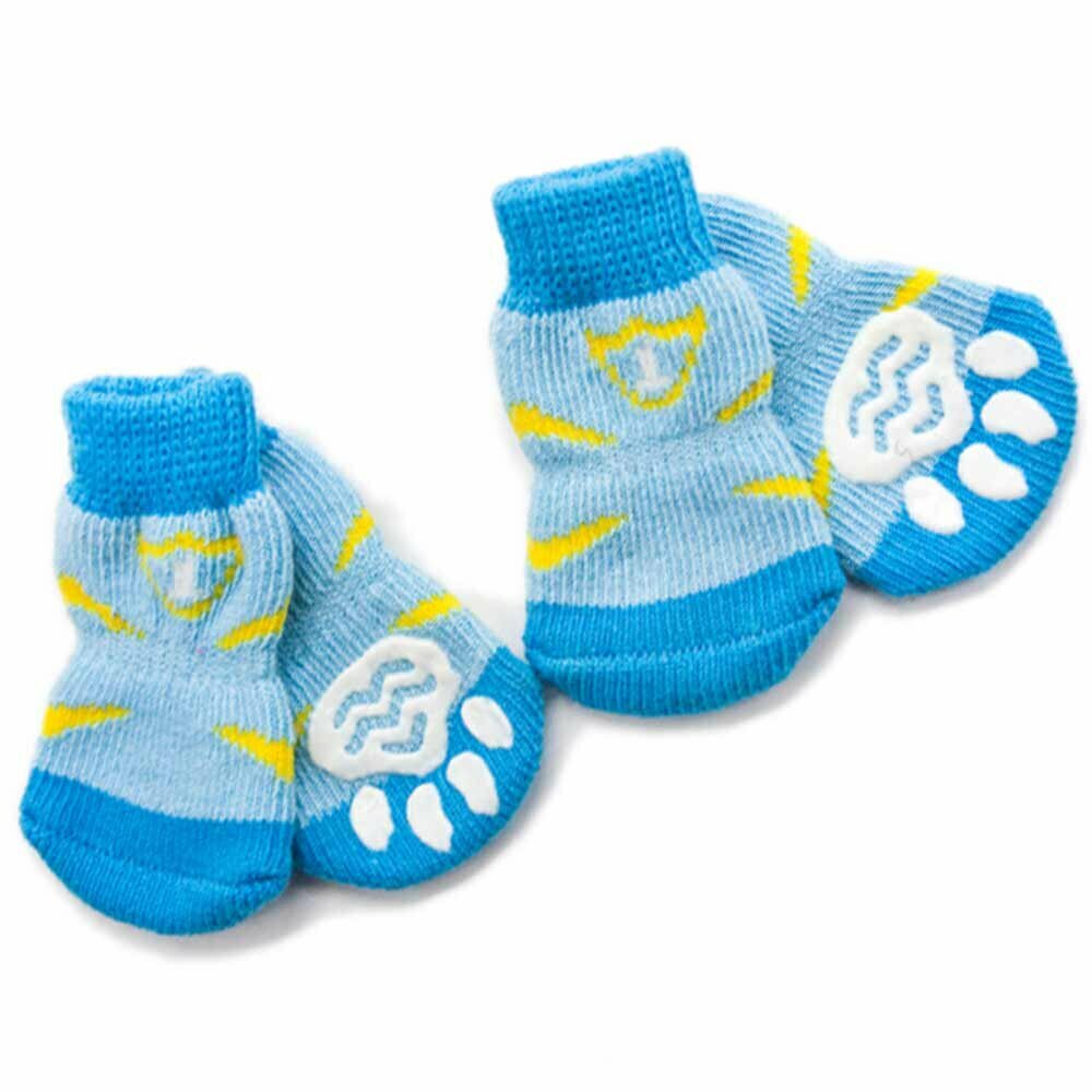GogiPet dog socks babyblue with anti-slip coating