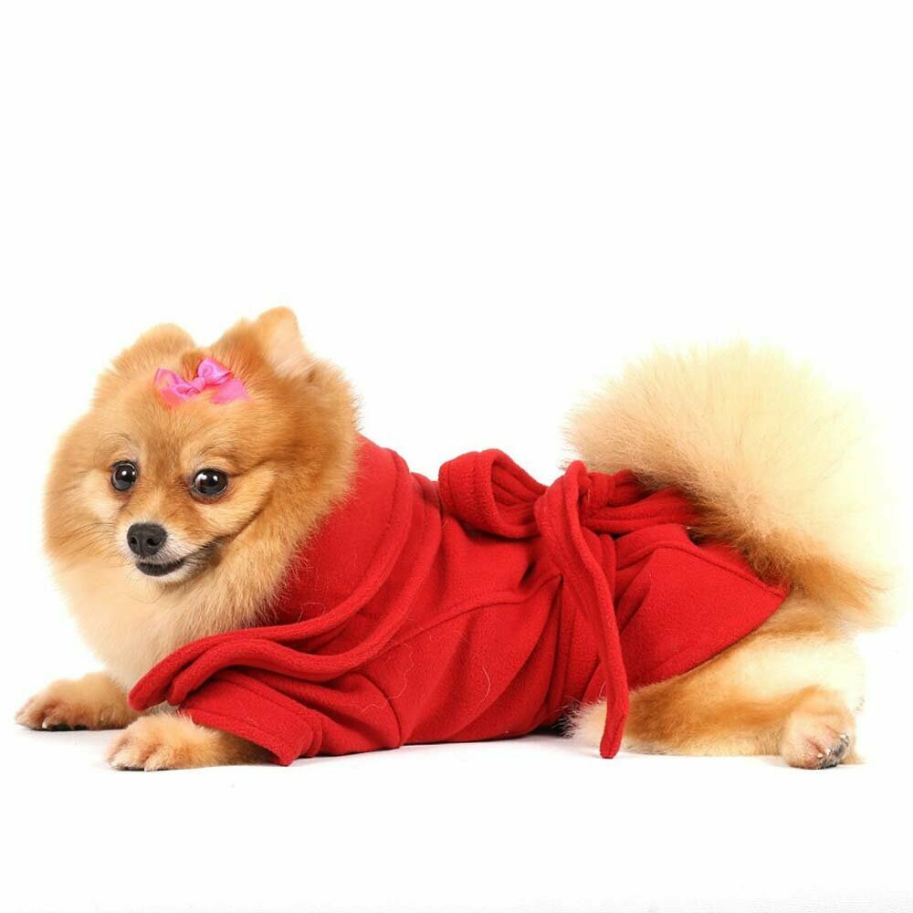 Warm dog clothes for winter - red dog coat
