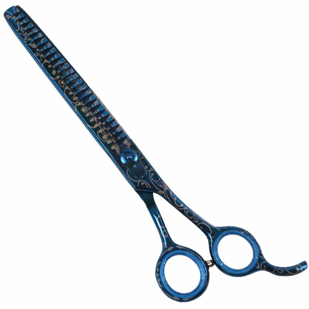 Shark teeth thinning Scissors Blue Tribal 21 cm 8.5 inches made of Japanese steel