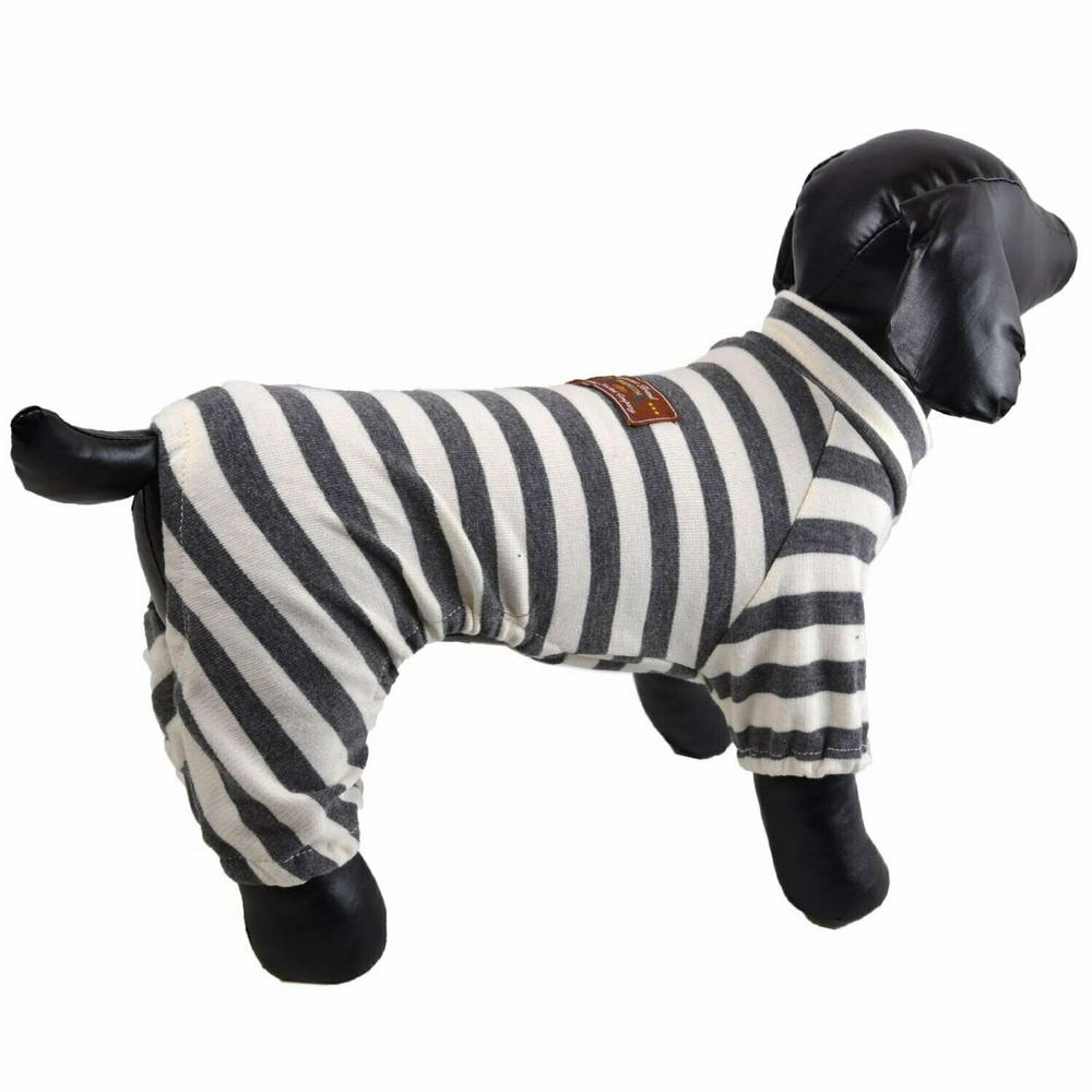 Dog pyjama grey striped
