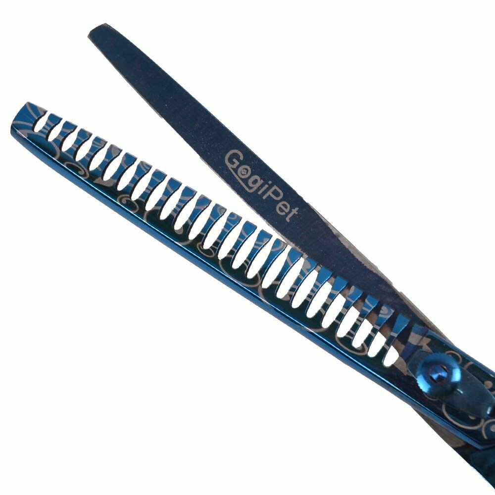 Designer one blade thinning scissors 21 cm 8.5 inch Titanium Blue made of Japanese Steel 