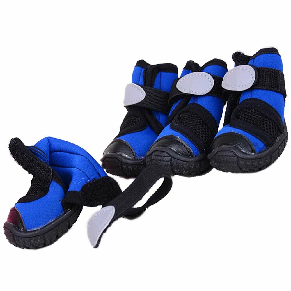 Neoprene dog shoes blue with rubber sole