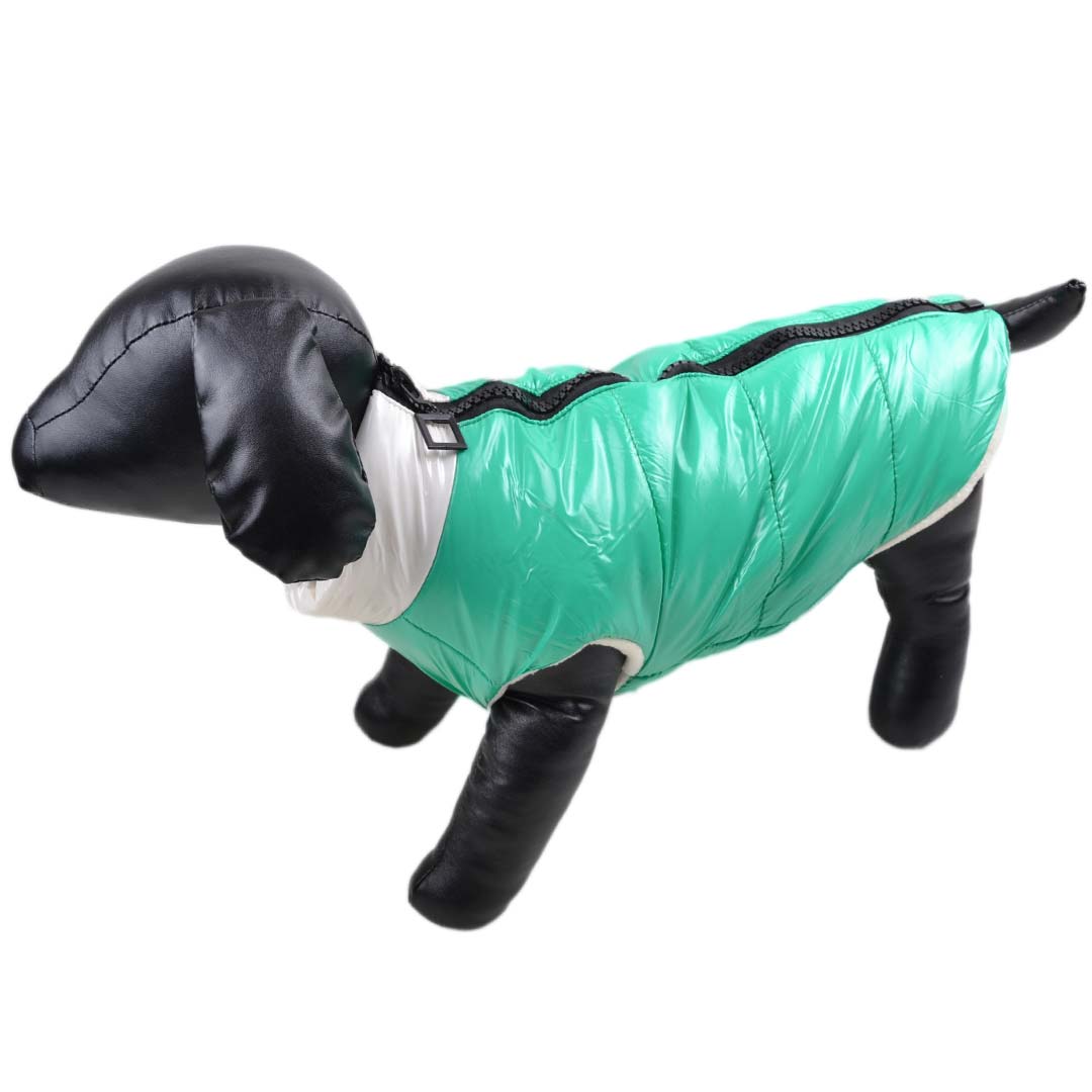 Green Sleeveless Dog Anorak with Warm Lining