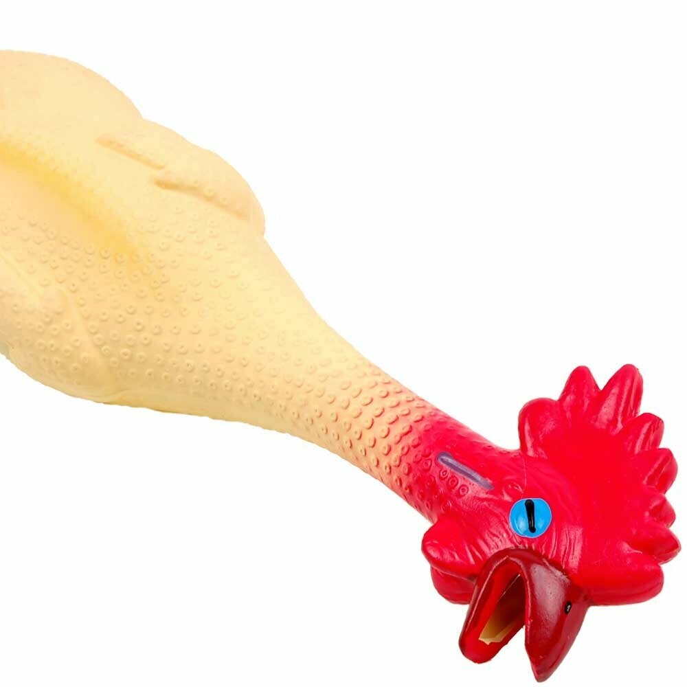 Chicken with squeaker neck dog toy