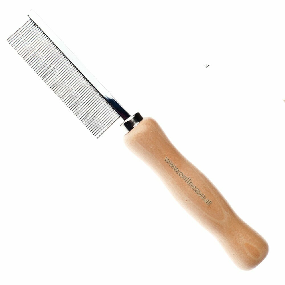 Flea comb with wooden handle - dog comb with 70 teeth