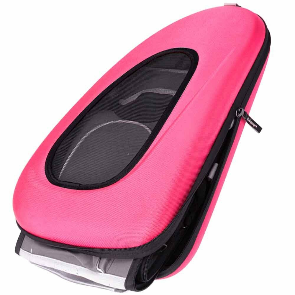 Flat collapsible dog carrier pink