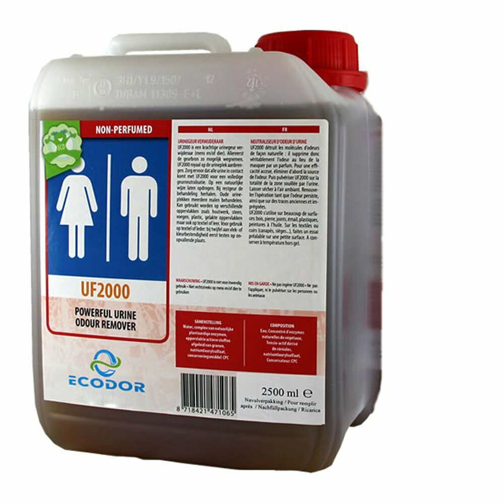 urine odour remover and urine remover by Ecodor UF2000 for all kind of urine pets, amimal and humans