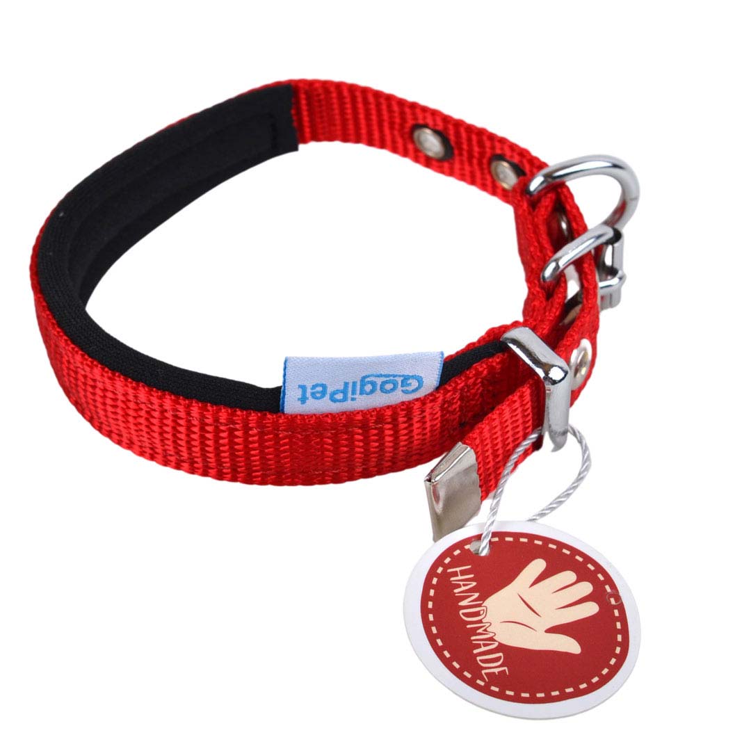 Super Premium dog collar red with soft lining