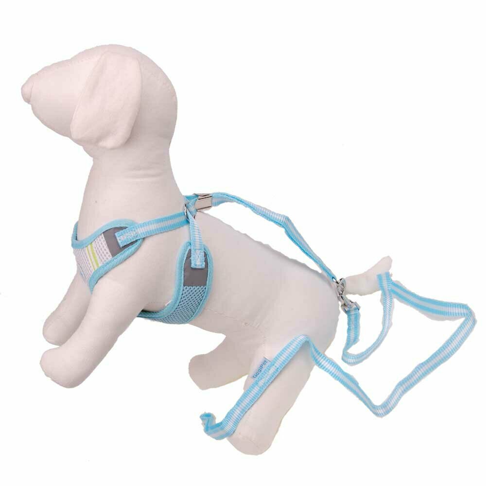 very comfortable dog harness - light blue Soft Harness of GogiPet