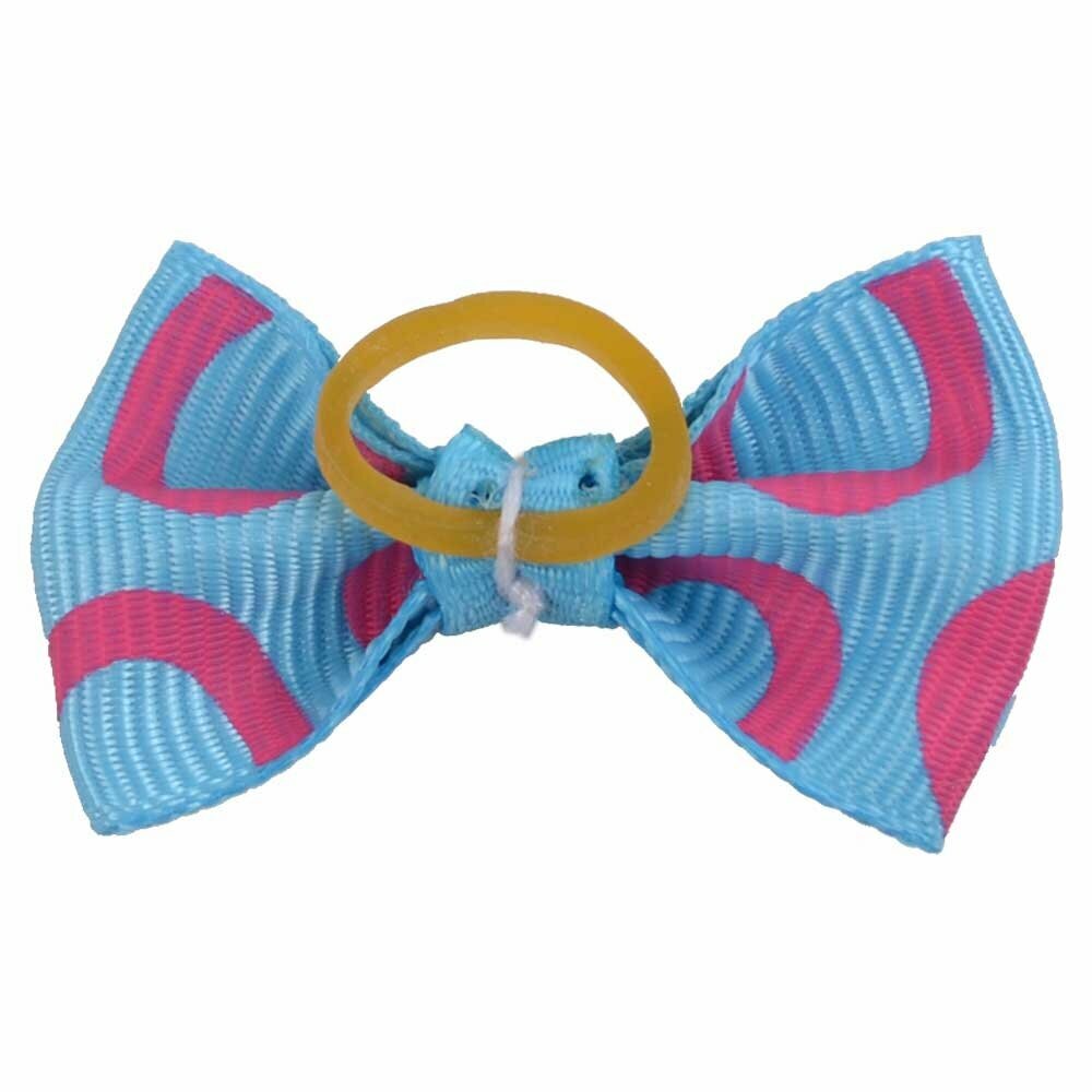 Dog hair bow rubberring "Camila light blue" by GogiPet