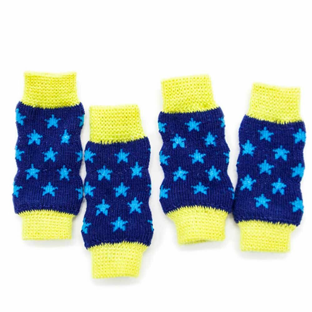 Knitted leggings for dogs blue - yellow